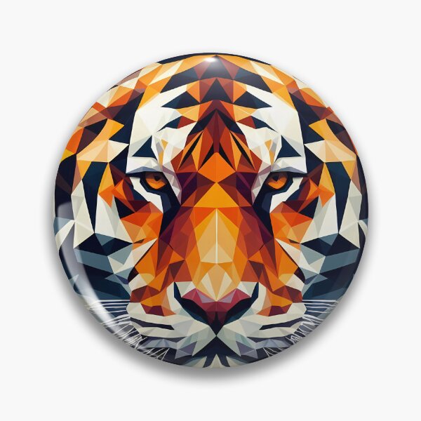 Item preview, Low Poly Tiger Head Front View designed and sold by ekoprasetioart.