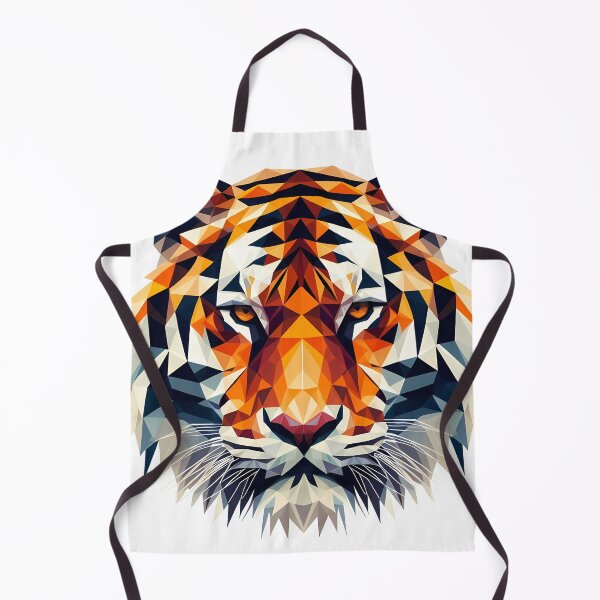 Item preview, Low Poly Tiger Head Front View designed and sold by ekoprasetioart.
