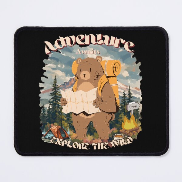 Item preview, Adventure Awaits Bear Camping Explore The Wild designed and sold by namasteindia1.