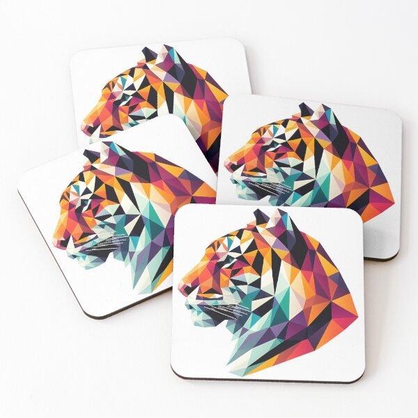 Item preview, Low Poly Tiger Head Side Profile designed and sold by ekoprasetioart.
