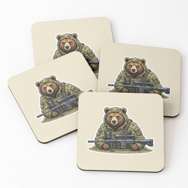Item preview, Tactical Sniper Bear Camouflage Military Sticker designed and sold by carestazafeli.