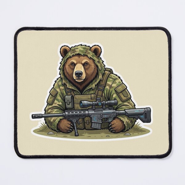 Item preview, Tactical Sniper Bear Camouflage Military Sticker designed and sold by carestazafeli.