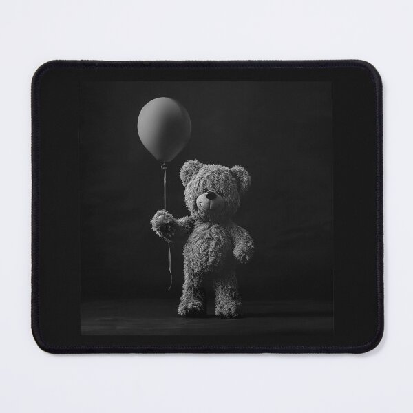 Item preview, Black and White Teddy Bear with Balloon Art designed and sold by inkoutninja.