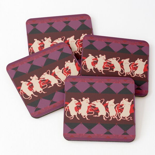 Item preview, Dancing rats / mice with vintage background  designed and sold by SiloisSlay.