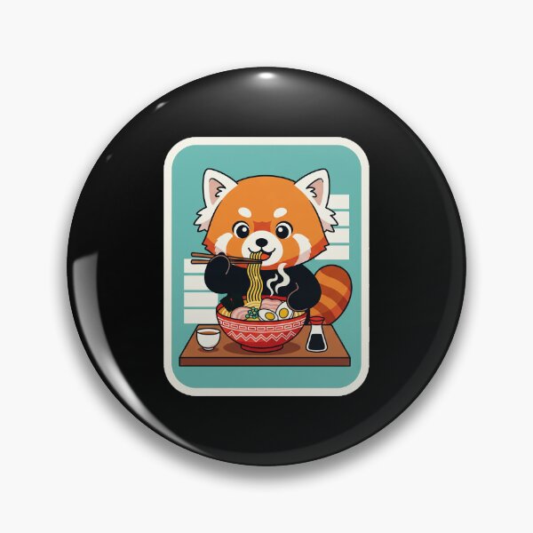 Item preview, Cute Red Panda Eating Ramen in a Cozy Kawaii Noodle Shop Scene designed and sold by JordynLadukeg65.