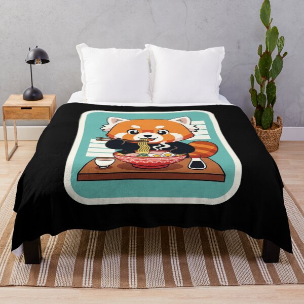 Item preview, Cute Red Panda Eating Ramen in a Cozy Kawaii Noodle Shop Scene designed and sold by JordynLadukeg65.