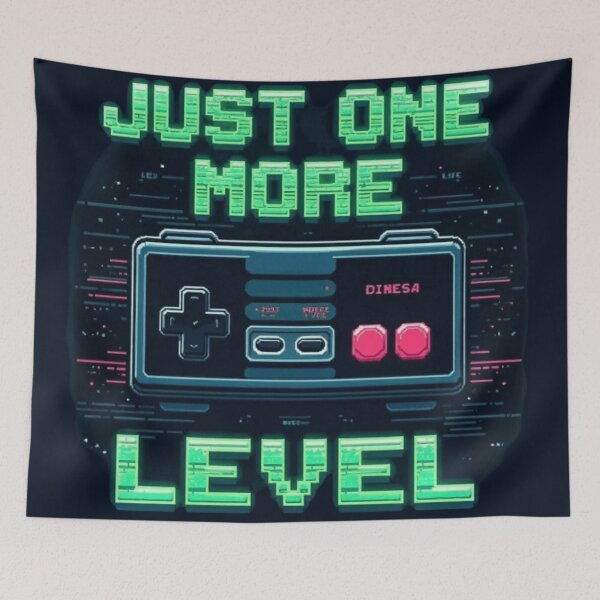 Item preview, JUST ONE MORE LEVEL – Retro Gamer Neon Controller T-shirts  designed and sold by Mahe Jabeen.