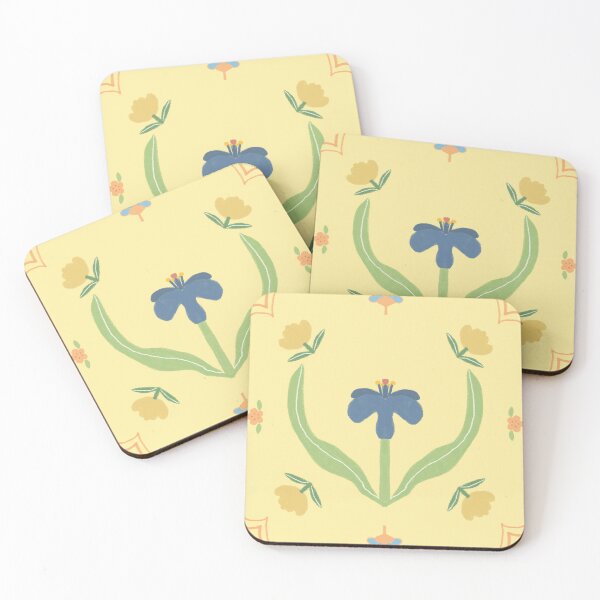 Item preview, Yellow Folk Floral Tile Pattern — Blue Lemon Studio Original Illustration designed and sold by BluelemonStudio.