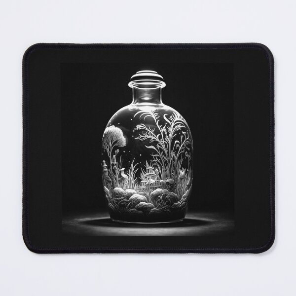 Item preview, Black and White Enchanted World in a Bottle Art designed and sold by inkoutninja.