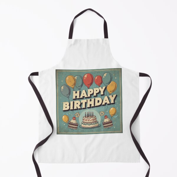 Item preview, Vintage Happy Birthday Retro Cake and Balloons designed and sold by Macias123.