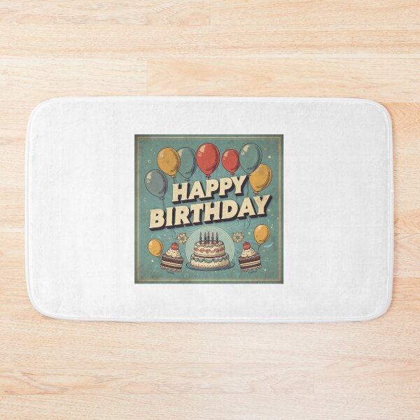 Item preview, Vintage Happy Birthday Retro Cake and Balloons designed and sold by Macias123.
