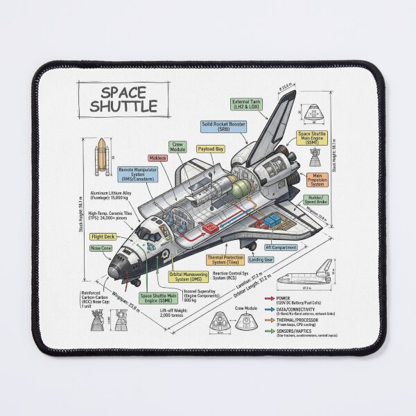 Item preview, Space Shuttle - Cross-section Isometric Drawing designed and sold by Rhu Creations.