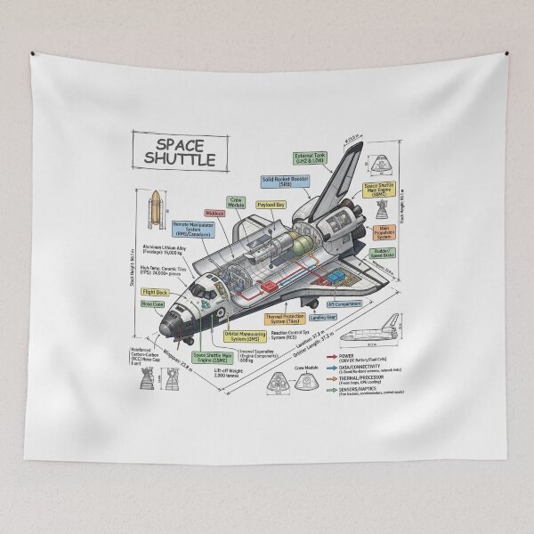 Item preview, Space Shuttle - Cross-section Isometric Drawing designed and sold by Rhu Creations.