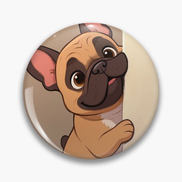 Item preview, Funny French Bulldog Peeking Around Corner - Cute Frenchie Cartoon designed and sold by Darlin8888.