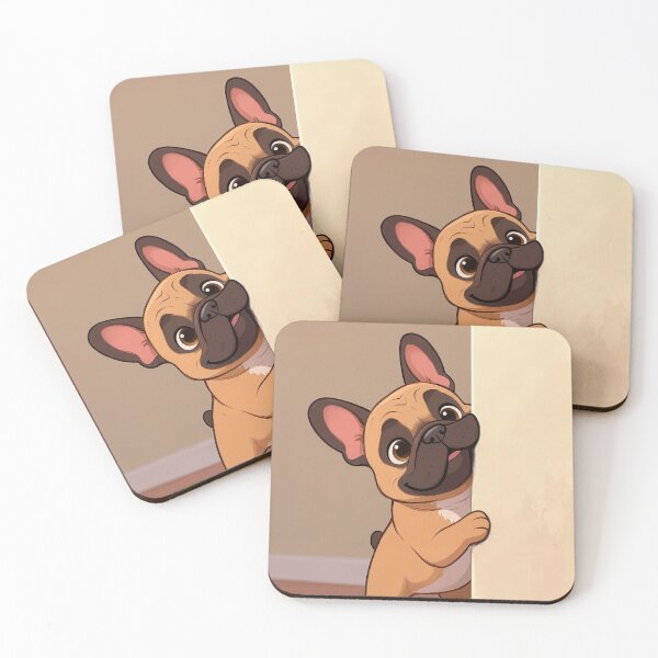 Item preview, Funny French Bulldog Peeking Around Corner - Cute Frenchie Cartoon designed and sold by Darlin8888.