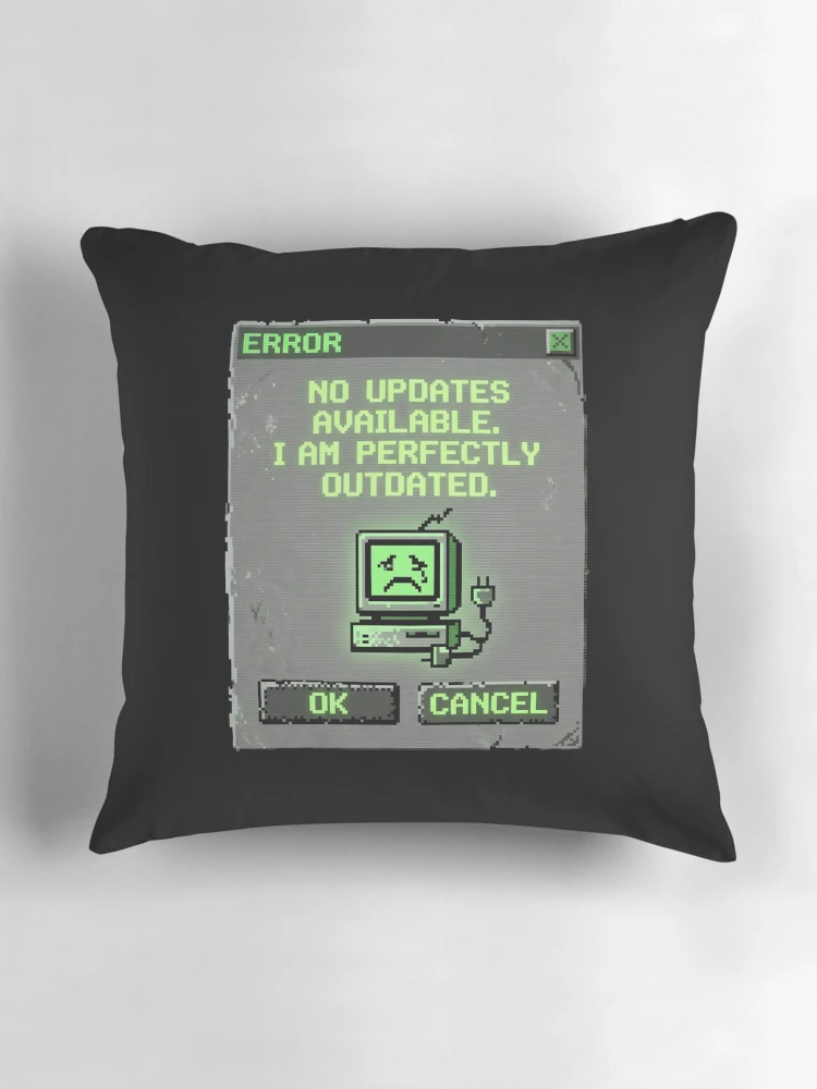 Thumbnail 3 of 4, Pillow, Perfectly Outdated Retro Computer Error Message designed and sold by SplashTastic.