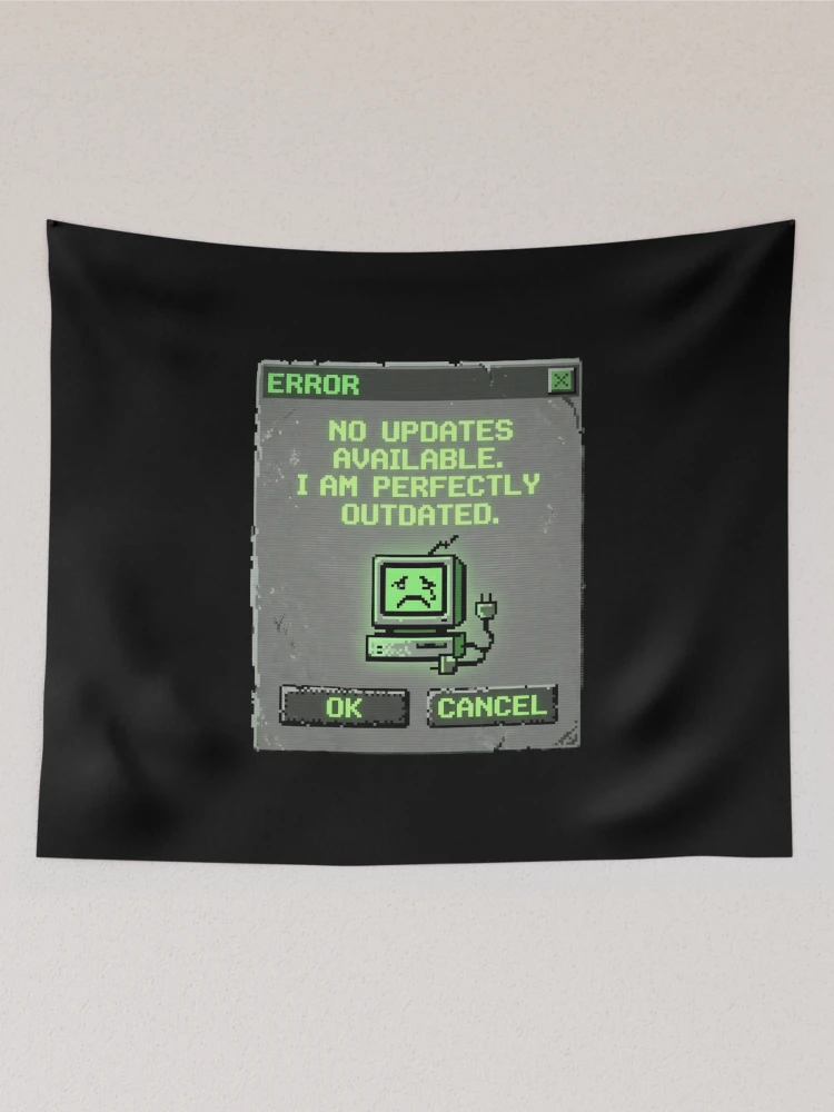 Thumbnail 2 of 3, Tapestry, Perfectly Outdated Retro Computer Error Message designed and sold by SplashTastic.