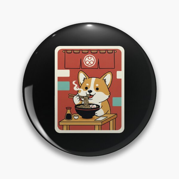Item preview, Cute Corgi Enjoying Ramen in a Cozy Japanese Noodle Shop designed and sold by JordynLadukeg65.