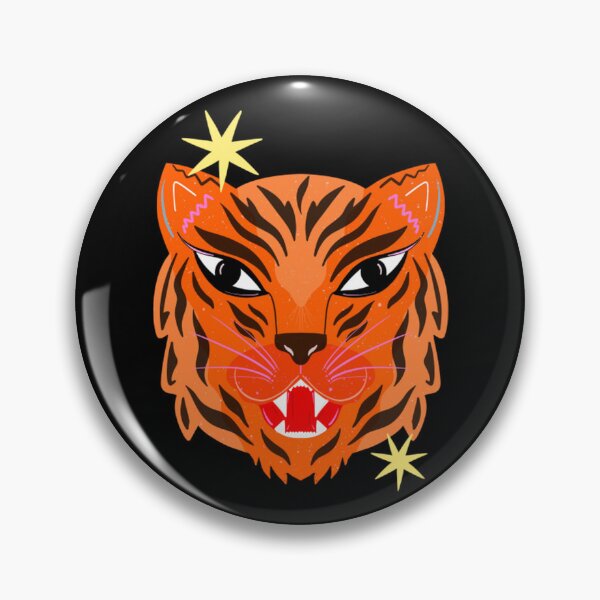 Item preview, Fierce Tiger Head Colorful Boho Folk Art designed and sold by melisadoneart.