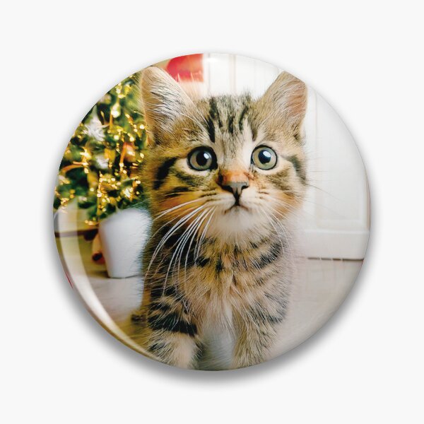 Item preview, Curious Christmas Kitten with Holiday Gift designed and sold by OsakaYumeWorks.