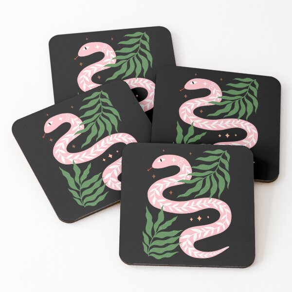 Item preview, Mystical Snake Pink Pastel Folk Art Graphic designed and sold by melisadoneart.