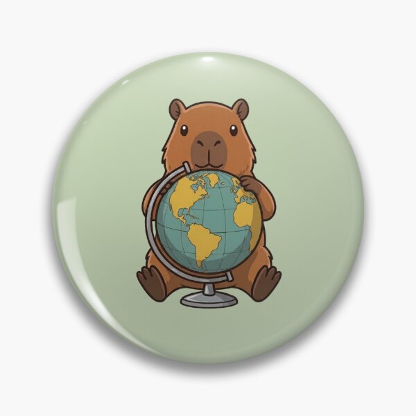 Item preview, School Capybara with Globe – Cute Classroom Explorer designed and sold by Ivy-Triggs.