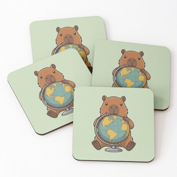 Item preview, School Capybara with Globe – Cute Classroom Explorer designed and sold by Ivy-Triggs.