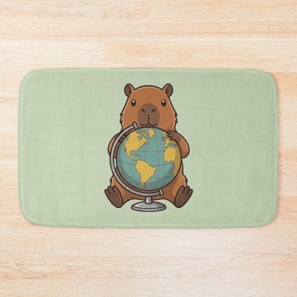 Item preview, School Capybara with Globe – Cute Classroom Explorer designed and sold by Ivy-Triggs.