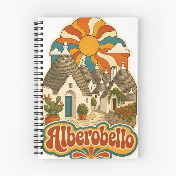 Item preview, Alberobello Italy Travel Souvenir - Retro Illustration designed and sold by VisualArtsOasis.