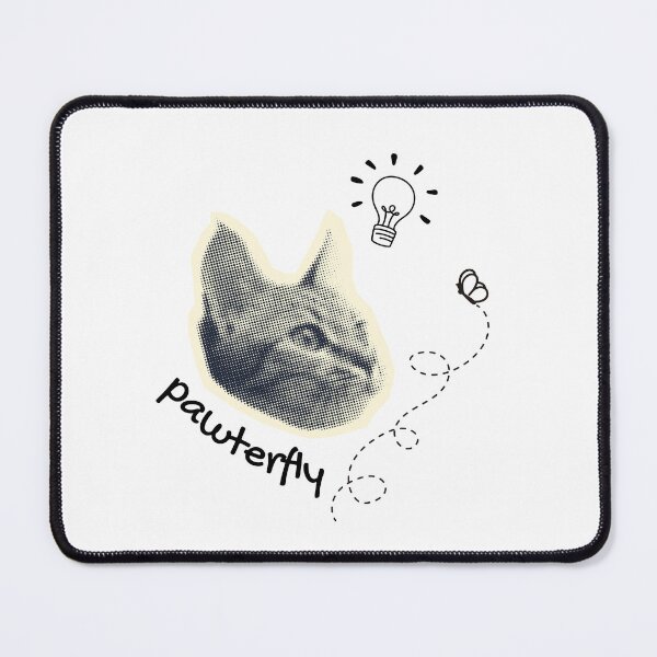 Item preview, Pawerfly Cute Cat Butterfly Pun Design designed and sold by shopfindingbeni.