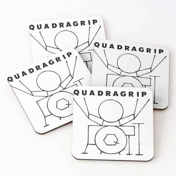 Aperçu de l'œuvre Logo de batteur - Quadragrip - Michael Welch / 1980 créée et vendue par mwdrum.
