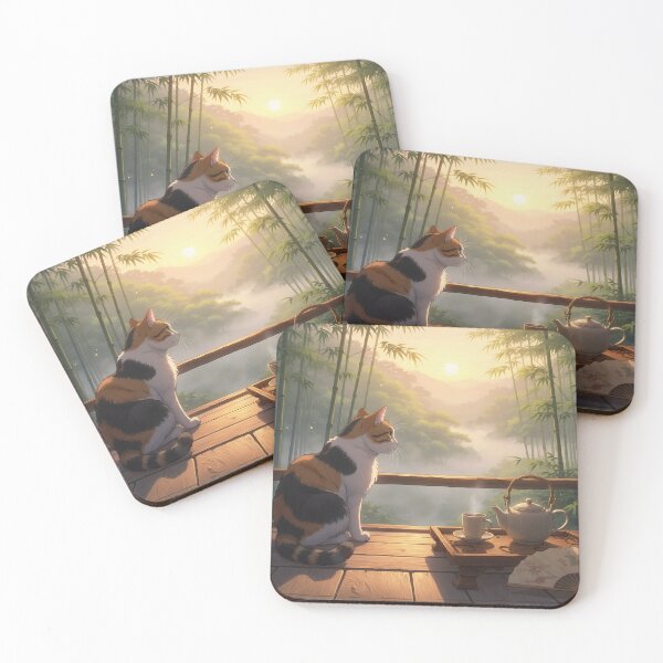 Item preview, Calico Cat Bamboo Garden Teapot Sunrise Tea Time designed and sold by theloomvale.
