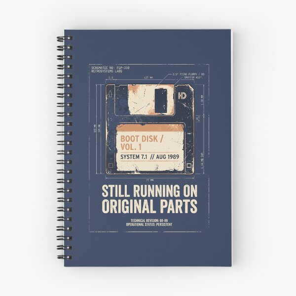 Item preview, Still Running on Original Parts Retro Tech Floppy Disk designed and sold by SplashTastic.