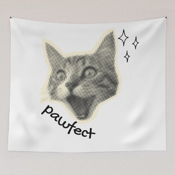 Item preview, Pawfect Cute Cat Pun Retro Halftone Design designed and sold by shopfindingbeni.