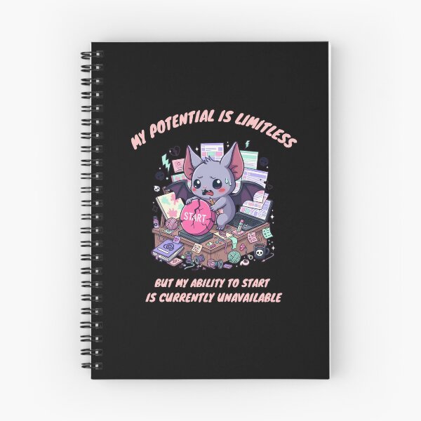 Item preview, Redbubble title:  ADHD Bat – My Potential Is Limitless, But My Ability To Start Is Currently Unavailable designed and sold by DarklyOK.