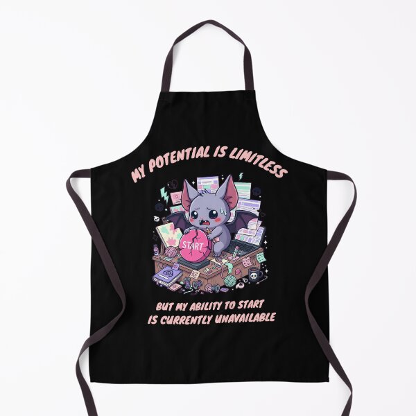 Item preview, Redbubble title:  ADHD Bat – My Potential Is Limitless, But My Ability To Start Is Currently Unavailable designed and sold by DarklyOK.