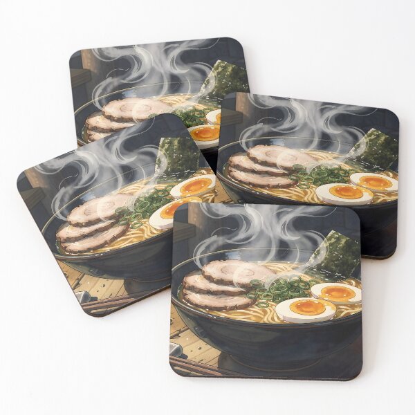 Item preview, Cozy Ramen Bowl Firelight Japanese Noodle Soup Art designed and sold by theloomvale.