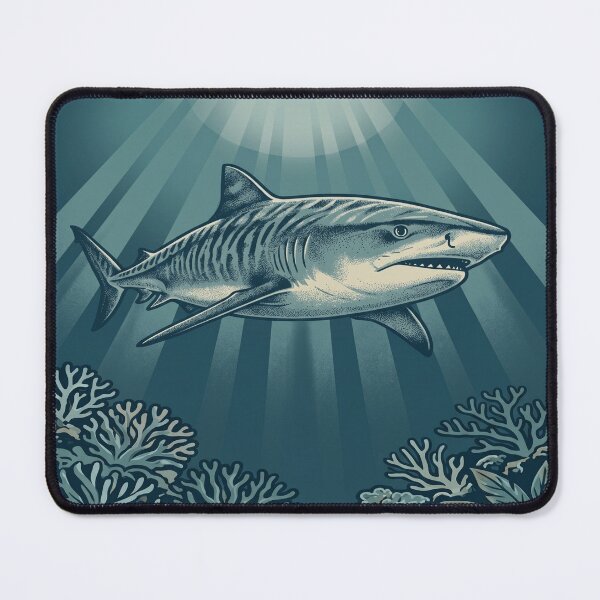 Item preview, Mālama I Ke Kai Care for the Ocean — Hawaiian Tiger Shark Conservation Art Print designed and sold by MālamaThreads.