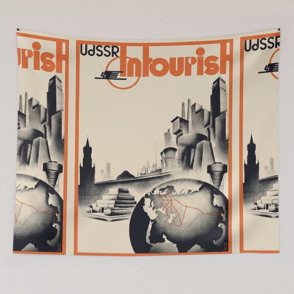 Item preview, UdSSR Vintage Soviet Travel Industrial Cityscape Poster : Constructivist Design designed and sold by artofuniverse.