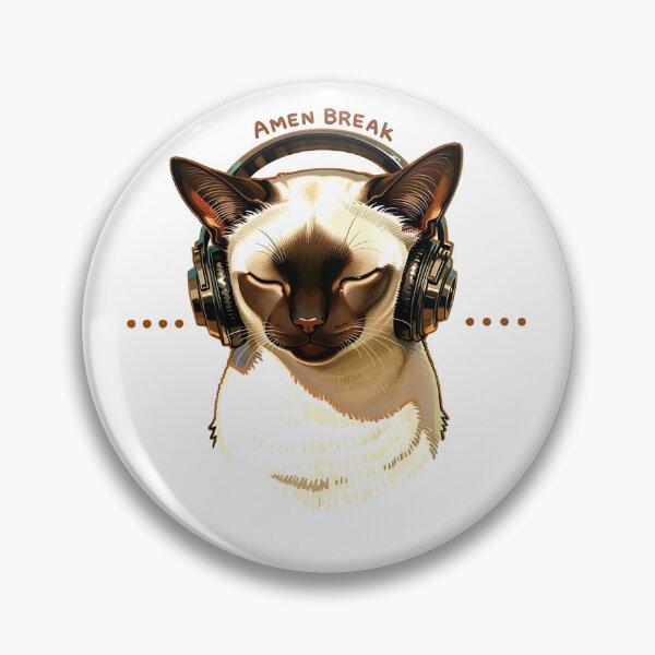Item preview, Siamese Cat Wearing Headphones. Amen Break. designed and sold by Birdie and Flynn.