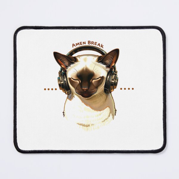 Item preview, Siamese Cat Wearing Headphones. Amen Break. designed and sold by Birdie and Flynn.