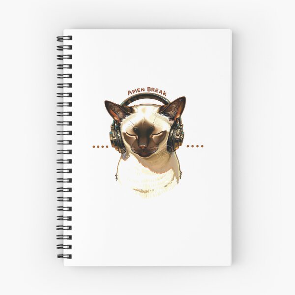 Item preview, Siamese Cat Wearing Headphones. Amen Break. designed and sold by Birdie and Flynn.