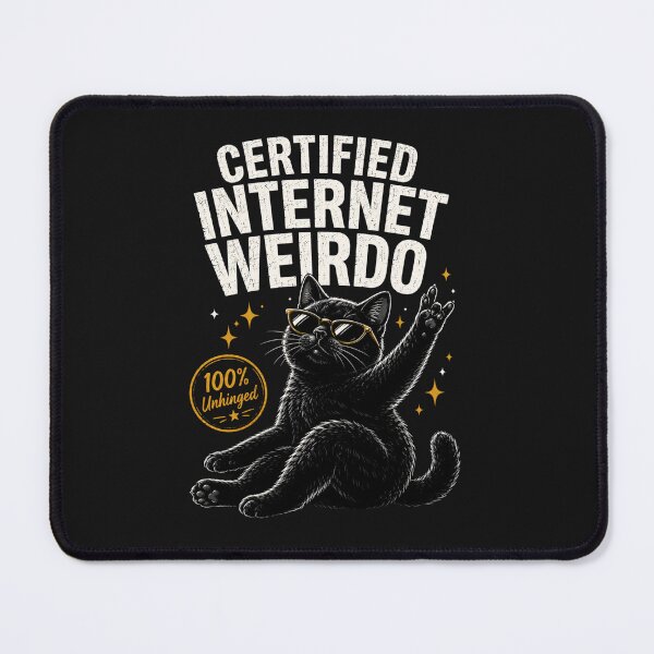 Item preview, Certified Internet Weirdo Funny Black Cat Shirt | Introvert Cat Lover Gift | Meme Cat Humor Tee designed and sold by PrintAura15.