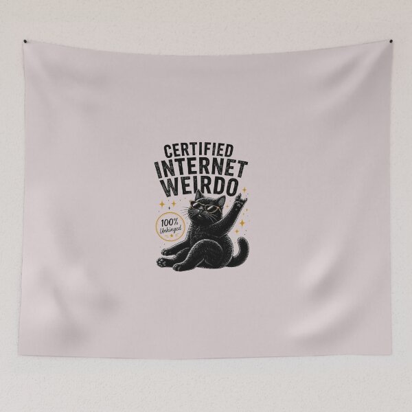 Item preview, Certified Internet Weirdo Funny Black Cat Shirt | Introvert Cat Lover Gift | Meme Cat Humor Tee designed and sold by PrintAura15.