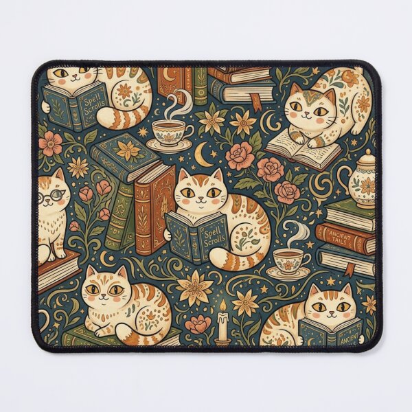 Item preview, Cozy Cats Reading Books Pattern designed and sold by Iampoji.