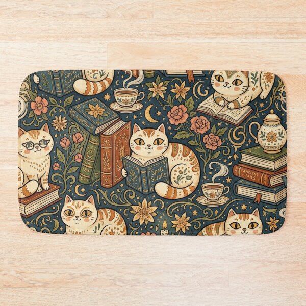 Item preview, Cozy Cats Reading Books Pattern designed and sold by Iampoji.