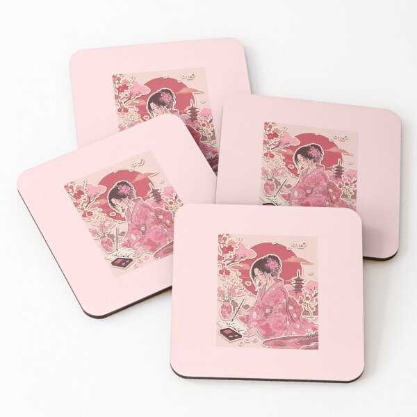 Item preview, Pink kimono lady - kawaii version designed and sold by Japanese Vibes.