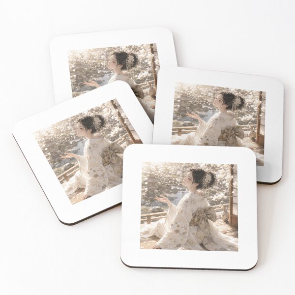 Item preview, White kimono lady  designed and sold by Japanese Vibes.