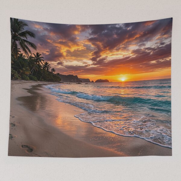 Item preview, Tropical Beach Golden Sunset Waves designed and sold by Quiet life.