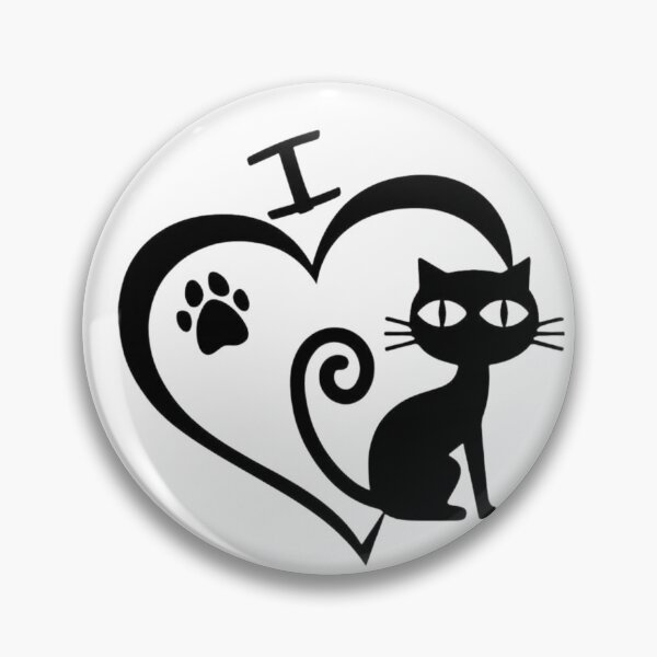 Item preview, I Love Cats Heart Black Kitten Silhouette designed and sold by Macias123.